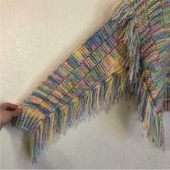 Hot & Delicious Colorful Pastel Fringe Knit Sweater - Picture 8 of 10
